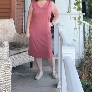 wool& Milena sleeveless dress, XL dusty cedar